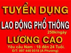 Tuyển Dụng Lao Động Phổ Thông Tp Hcm